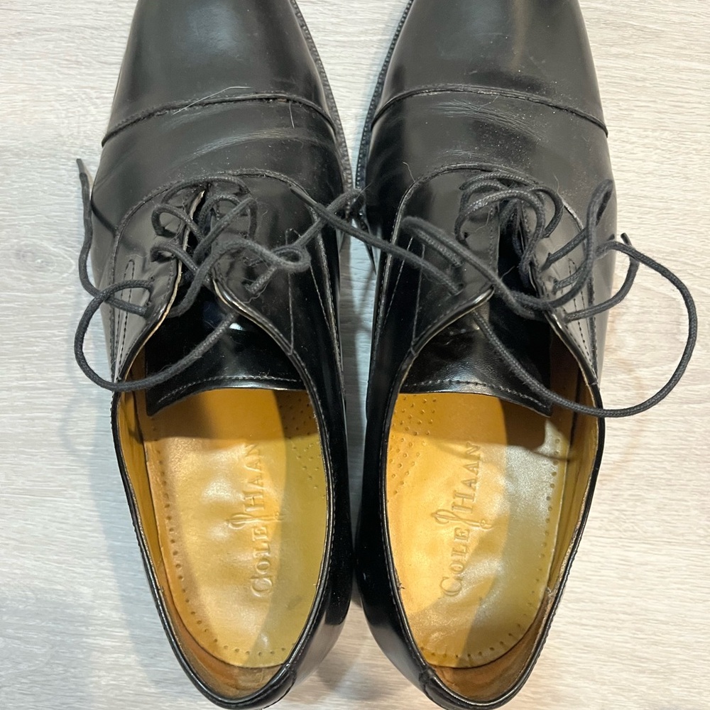 Cole Haan Black Leather Oxford Dress Shoes